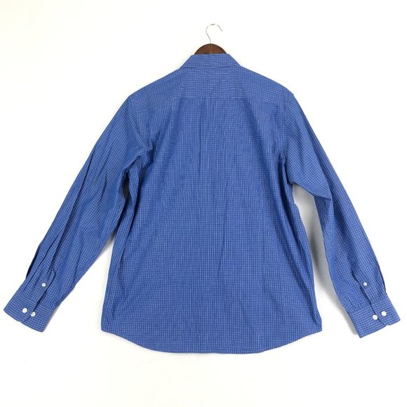 Kenneth Cole Reaction Men's Size Large Blue White Plaid Button Down Shirt - Picture 10 of 10